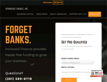 Tablet Screenshot of ironwoodfinance.com